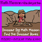 Math Mission-Escape Room-Dinosaurs Kindergarten Addition S