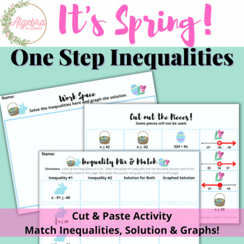 Preview of Math Mix and Match // Solving Algebraic One step Inequalities