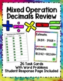 Math - Mixed Operations Decimal Scoot Task Cards - Math in