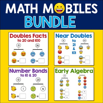 Preview of Math Mobiles Bundle - Doubles, Near Doubles, Number Bonds and Early Algebra