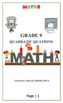 Preview of Math Module for grade 9 student