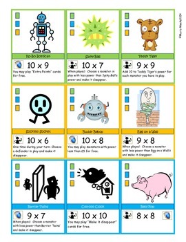 Preview of Mathemon Advanced - Multiplication Fact Fluency Card Game (Like Pokemon)