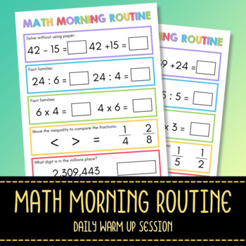 Preview of Math Morning Routine - Daily Warm Up Session 3th - 5th Grade - Mental Math