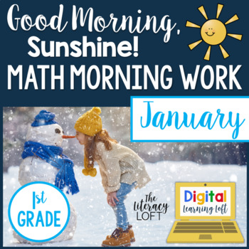 Preview of Math Morning Work 1st Grade {January} I Distance Learning I Google Apps