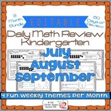 Math Morning Work Kindergarten Bundle Editable, Spiral Review