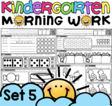 Math Morning Work for Kindergarten Set 5 with teen numbers