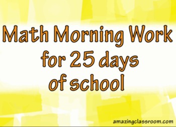 Preview of Math Morning Work for SMART Board - 25 Pages for 25 Days