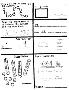 class work for 1st graders