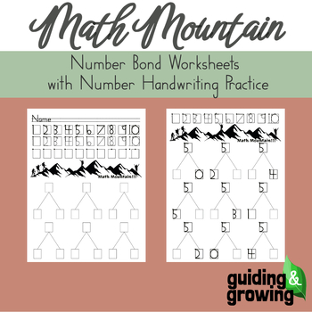 Preview of Math Mountain - Number Bond Worksheets - HWT style Numbers