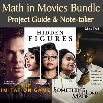 Preview of Math in Movies Activity Project Guide & Notetaker PBL with Math Practices Bundle