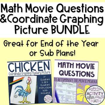 Preview of Math Movie Questions and Coordinate Graphing Picture BUNDLE