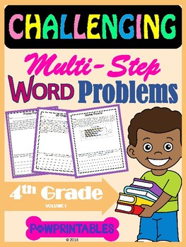 Preview of Challenging Word Problems - 4th Grade - Multi-Step - Common Core Aligned