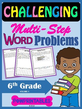 Preview of Challenging Word Problems - 6th Grade - Multi-Step - Common Core Aligned