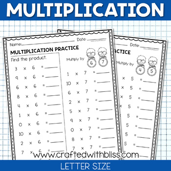 Math Multiplication Facts Practice Pages | Homework | Morning Work | Center