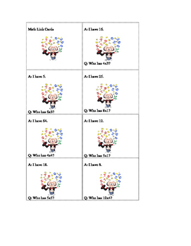 Preview of Math Multiplication Flashcards: I have, who has