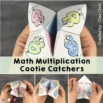 Preview of Math Multiplication Games Cootie Catchers / Fortune Tellers