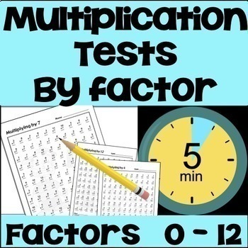 Preview of Multiplication Timed Tests and Assessment - Multiplication Practice 3rd Grade