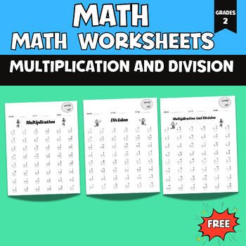 Preview of Math Multiplication and Division Worksheets Within 20, 2nd Grade Math Facts