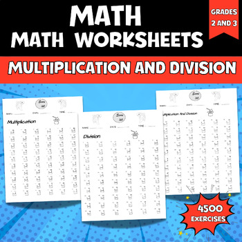 Preview of Math Multiplication and Division Worksheets Within 70 , 2nd Grade Math Facts