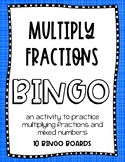 Math - Multiply Fractions BINGO