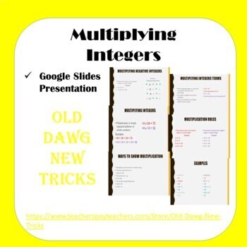 Preview of Math - Multiplying Integers Google Slides Presentation