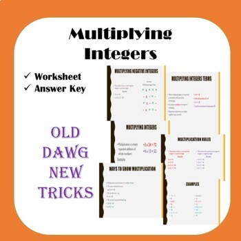 Preview of Math - Multiplying Integers Worksheet