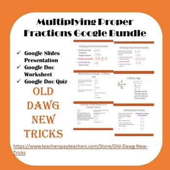 Preview of Math: Multiplying Proper Fractions Google Bundle