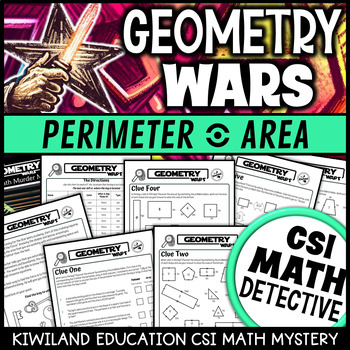 Preview of CSI Math Mystery Geometry Wars Area and Perimeter