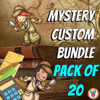 Preview of Mysteries Custom Bundle (Pack of 20) - Math Mysteries, Reading Mysteries, Quests
