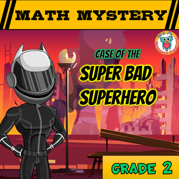 Preview of Math Mystery Free Activity  {2nd Grade Math Spiral Review} - Super Bad Superhero