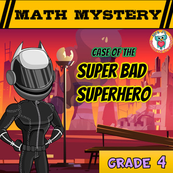 Preview of Math Mystery Free Activity  {4th Grade Math Spiral Review} - Super Bad Superhero