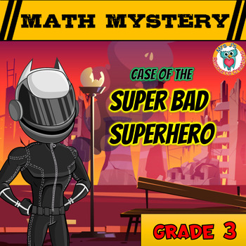 Preview of Math Mystery Free Activity  {3rd Grade Math Spiral Review} - Super Bad Superhero
