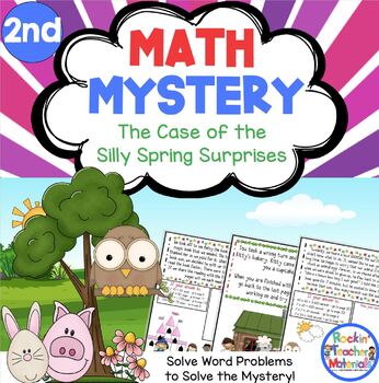 Preview of 2nd Grade Word Problems - Math Mystery - Case of the Silly Spring Surprises