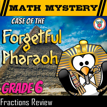 Preview of 6th Grade Fractions Review: Fractions Math Mystery Activity Game