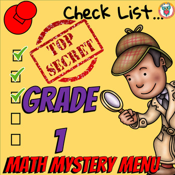 Preview of Math Mystery Menu Checklist & Guide - 1st Grade