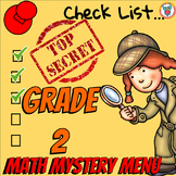 Math Mystery Menu Checklist & Guide - 2nd Grade