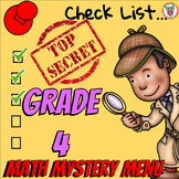 Math Mystery Menu Checklist & Guide - 4th Grade