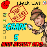 Math Mystery Menu Checklist & Guide - 5th Grade
