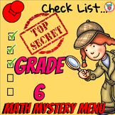 Math Mystery Menu Checklist & Guide - 6th Grade