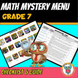 Math Mystery Menu Checklist & Guide - 7th Grade