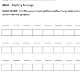 Math Mystery Message Template EDITABLE