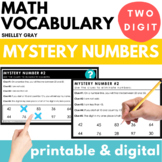 Math Vocabulary 2-Digit Mystery Numbers - Problem-Solving,