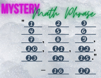 Preview of Math Mystery Phrase