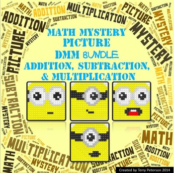 Preview of Math Mystery Picture DMM Bundle - Addition, Subtraction & Multiplication
