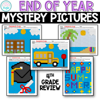 Preview of Math Mystery Picture - End of Year BUNDLE - 4th Grade Math Review