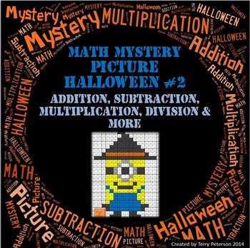 Preview of Math Mystery Picture Halloween Addition Subtraction Multiplication Division