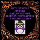 Math Mystery Picture Halloween Owl  Addition Subtraction Multiplication Division