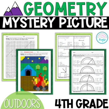 Preview of Math Mystery Picture- Outdoors #4 - 4th Grade Geometry and Angle Measurement