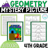 Math Mystery Picture- Outdoors #4 - 4th Grade Geometry and