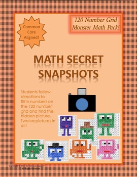Preview of Math Mystery Pictures Monster Pack 120 Grid Secret Snapshots